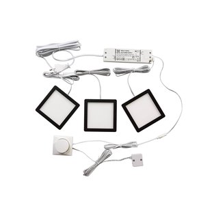 Lindby Antony LED meubelverlichting, set van 3, zwart