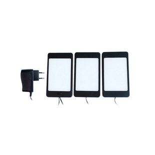 Lindby Svela LED meubelverlichting, set van 3, zwart