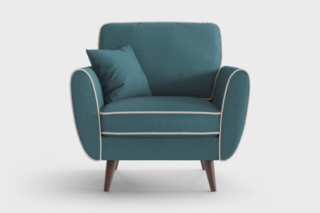 Fauteuil Zara linnen met contrast piping | NADUVI Collection Fauteuil Zara linnen met contrast piping | NADUVI Collection