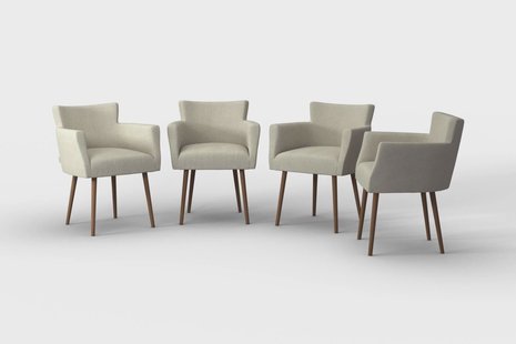 Set van 4 eetkamerstoelen Billie linnen | NADUVI Collection Set van 4 eetkamerstoelen Billie linnen | NADUVI Collection