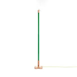 SELETTI LED lamp Linea, groen, houten details, universeel