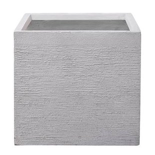 Beliani - PAROS - Plantenbak - Wit - 50 cm - Klei-vezelmengsel