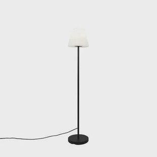 QAZQA Buiten vloerlamp zwart met witte kap IP65 25 cm - Virginia