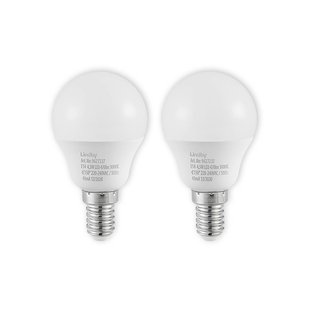 Lindby LED lamp E14 G45 4,5W 3.000K opaal set van 2
