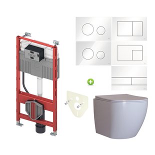 TECE Profil Toiletset set62 Mudo Randloos Glans Wit met TECE Drukplaat