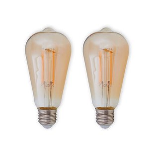 Lindby E27 LED rustieke lamp 6W 500lm amber 2 per set Lindby E27 LED rustieke lamp 6W 500lm amber 2 per set