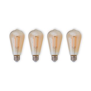 Lindby E27 LED rustieke lamp 6W 500lm amber 4 per set