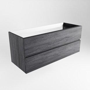 Wastafelonderkast Mondiaz Vica 120cm 2 Lades Middenuitsparing Antraciet