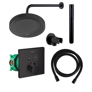 Hansgrohe Rainfinity Regendoucheset met Muurarm Powderrain 250 Mat Zwart