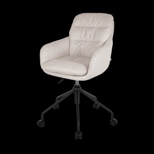 Nout-Mia bureaustoel beige - zwart onderstel