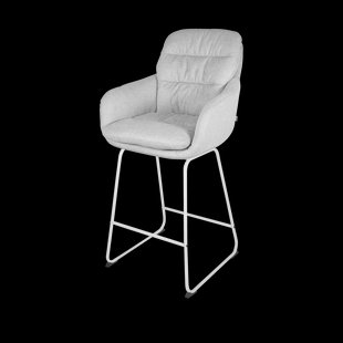 Nino-Mia barkruk grijs - wit onderstel - 65 cm