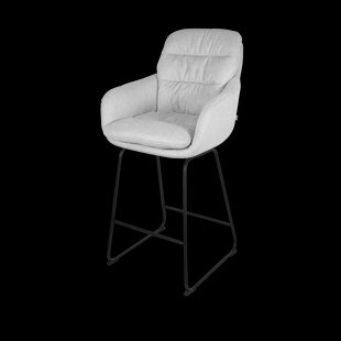 Nino-Mia barkruk grijs - zwart onderstel - 65 cm