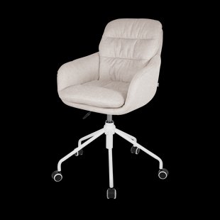 Nout-Mia bureaustoel beige - wit onderstel