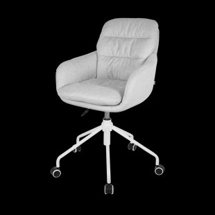 Nout-Mia bureaustoel grijs - wit onderstel