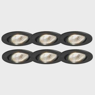 QAZQA Set van 6 inbouwspots zwart kantelbaar - Cisco
