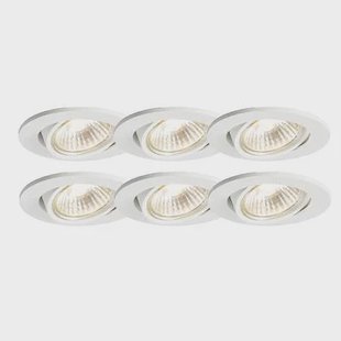 QAZQA Set van 6 inbouwspots wit kantelbaar - Cisco QAZQA Set van 6 inbouwspots wit kantelbaar - Cisco
