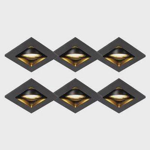 QAZQA Set van 6 moderne inbouwspots zwart verstelbaar - Qure