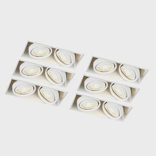 QAZQA Set van 6 inbouwspots wit GU10 kantelbaar trimless 2-lichts -