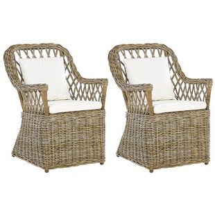 Beliani - MAROS - Tuinstoel set van 2 - Natuurlijk - Rotan