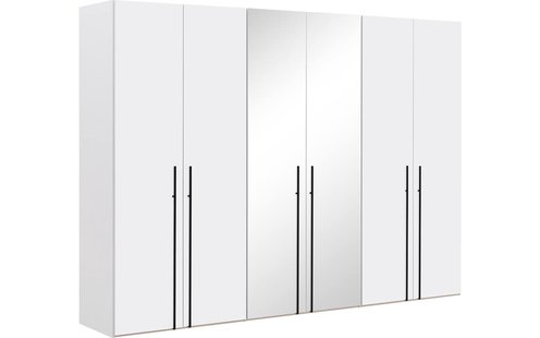 Goossens Kledingkast Easy Storage Ddk, Kledingkast 304 cm breed, 220 cm hoog, 4x draaideur en 2x spiegel draaideur midden