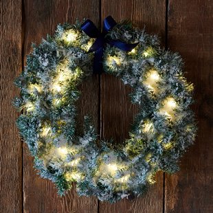 Sirius LED krans Anton groen, besneeuwd