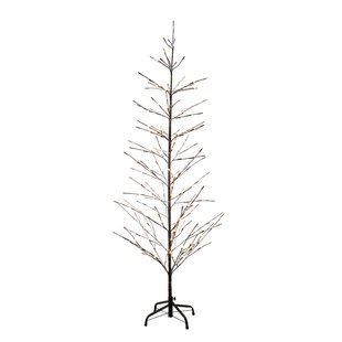 Sirius LED boom Isaac hoogte 210cm bruin, wit besneeuwd