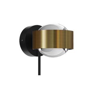 Top Light Puk! 80 Wall LED spot lenzen helder messing/zwart