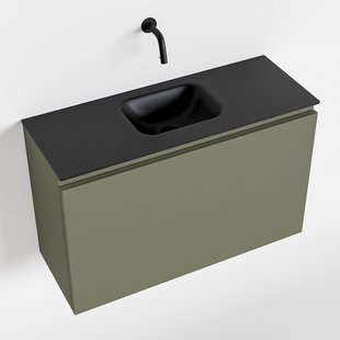 MONDIAZ OLAN 80cm toiletmeubel army. LEX wastafel urban midden geen kraangat