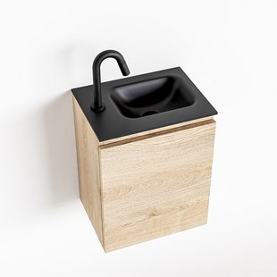 MONDIAZ OLAN 40cm toiletmeubel washed_oak. LEX wastafel urban rechts 1 kraangat