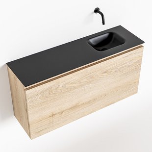 MONDIAZ OLAN 100cm toiletmeubel washed_oak. LEX wastafel urban rechts geen kraangat