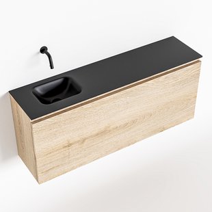 MONDIAZ OLAN 120cm toiletmeubel washed_oak. LEX wastafel urban links geen kraangat