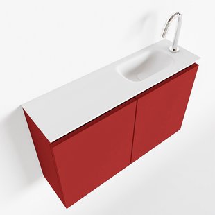 MONDIAZ TURE 80cm toiletmeubel fire. EDEN wastafel talc rechts 1 kraangat