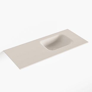 MONDIAZ LEX Linen solid surface inleg wastafel voor toiletmeubel 70cm. Positie wasbak rechts