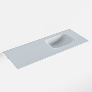 MONDIAZ LEX Clay solid surface inleg wastafel voor toiletmeubel 80cm. Positie wasbak rechts