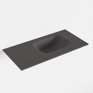 MONDIAZ LEX Dark_grey solid surface inleg wastafel voor toiletmeubel 60cm. Positie wasbak rechts
