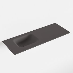 MONDIAZ LEX Dark_grey solid surface inleg wastafel voor toiletmeubel 80cm. Positie wasbak links