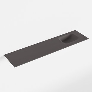 MONDIAZ LEX Dark_grey solid surface inleg wastafel voor toiletmeubel 120cm. Positie wasbak rechts