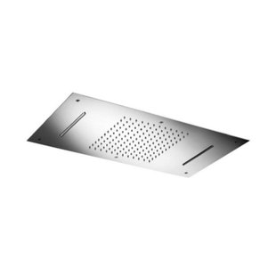 Hoofddouche Hotbath Mate Inbouw 38x70 cm Met Cascade Dualflow LED Geborsteld Nikkel