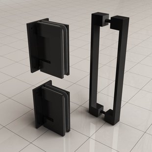 Scharnierset En Greep tbv Profielloze Nisdeur Wiesbaden Less Mat Zwart