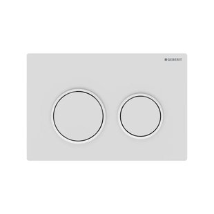Drukplaat Geberit Omega 20 voor 2-toets Spoeling Witte Ringen Mat Wit