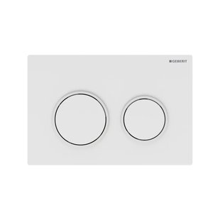 Drukplaat Geberit Omega 20 voor 2-toets Spoeling Mat Witte Ringen Wit