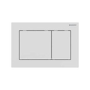 Drukplaat Geberit Omega 30 voor 2-toets Spoeling met Witte Designstroken Mat Wit