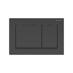 Drukplaat Geberit Omega 30 voor 2-toets Spoeling met Mat Zwart Designstroken Zwart