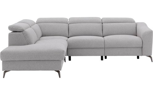 Goossens Excellent Hoekbank Elmer Met Relax En Opbergruimte lichtgrijs, stof, stijlvol landelijk