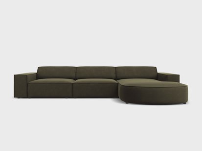 4-zits hoekbank Jodie velvet Chaise Longue rechts | Micadoni Limited Edition