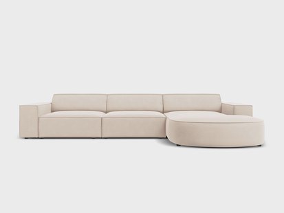 4-zits hoekbank Jodie velvet Chaise Longue rechts | Micadoni Limited Edition