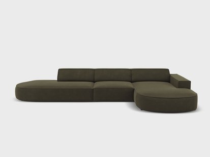 5-zits hoekbank Jodie velvet Chaise Longue rechts | Micadoni Limited Edition