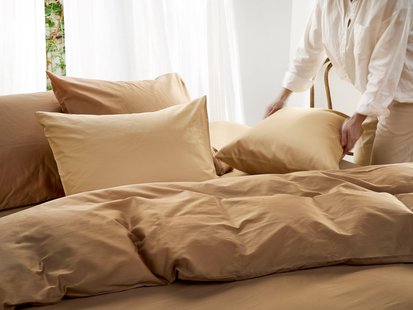 Yumeko Kussensloop katoen satijn honey 100% biologisch en fairtrade katoen, satijn geweven