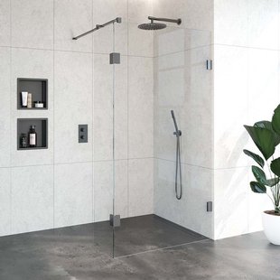 BRAUER Void inloopdouche helder glas 110x200 met 40 zijwand incl. glascoating PVD gunmetal geborsteld GS-VOI2H11040200GM