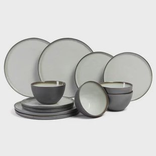 Cosy & Trendy Serviesset Plato Mat - 12-delig | 4 personen - 4 dinerborden, 4 ontbijtborden en 4 kommen